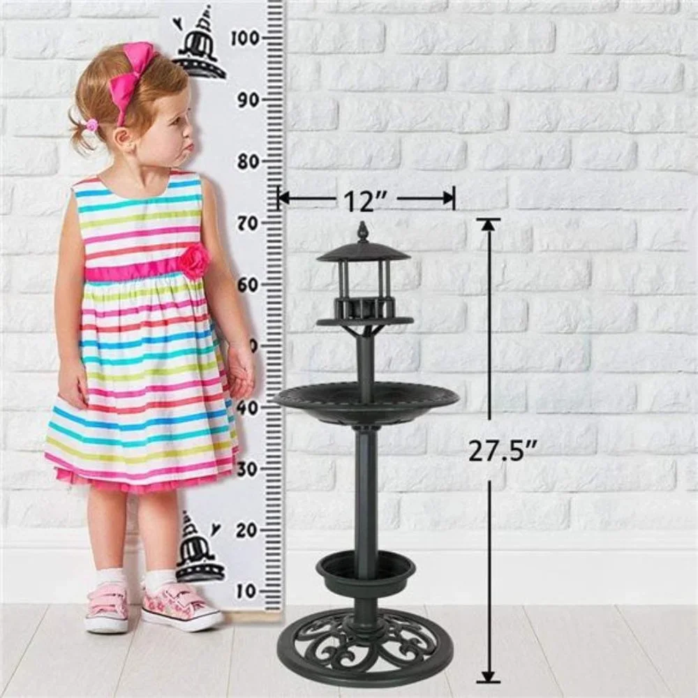 Amazing Plastic Birdbath Bird Feeder with Planter for Garden Lawn Backyard Patio